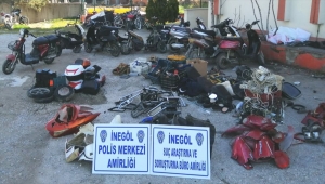 Bursa'da çaldıkları motosiklet ve elektrikli bisikletleri parçalayıp satan 5 şüpheli tutuklandı