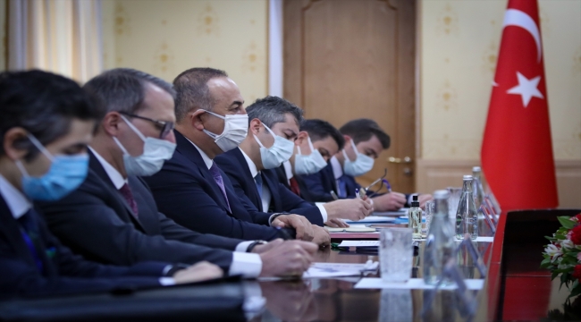 Dışişleri Bakanı Çavuşoğlu, Tacikistan Temsilciler Meclisi Başkanı Zokirzoda ile bir araya geldi