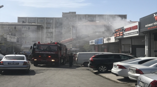 Ataşehir'de oto tamirhanesinde çıkan yangında bir kişi dumandan etkilendi 