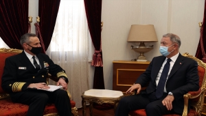 Bakan Akar, Napoli Müşterek Kuvvetler Komutanı Oramiral Burke ve ABD Büyükelçisi Satterfield'ı kabul etti