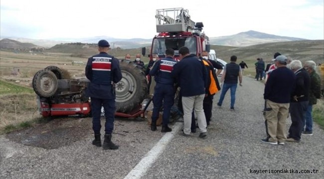 Kayseri'de devrilen traktörün sürücüsü öldü