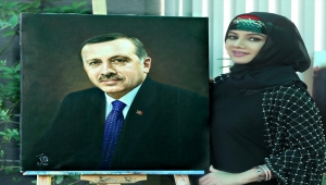 Keşmirli ressam Cumhurbaşkanı Erdoğan'ın portresini yaptı