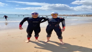 Milli sporcular Esra Gökcek ve Gültiğin Er, Avrupa Triatlon Kupası'nda yarıştı