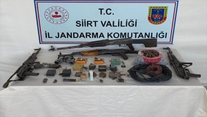 Siirt'te PKK'lı teröristlere ait silah ve mühimmat ele geçirildi