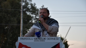 Adana'da, İsrail'in Filistin'e yönelik saldırıları İncirlik Üssü önünde protesto edildi