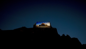 Ankara Kalesi, Filistin'e destek için ışıklandırıldı