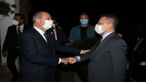 Cumhurbaşkanı Yardımcısı Oktay'dan, KKTC Cumhurbaşkanı Tatar'a taziye ziyareti