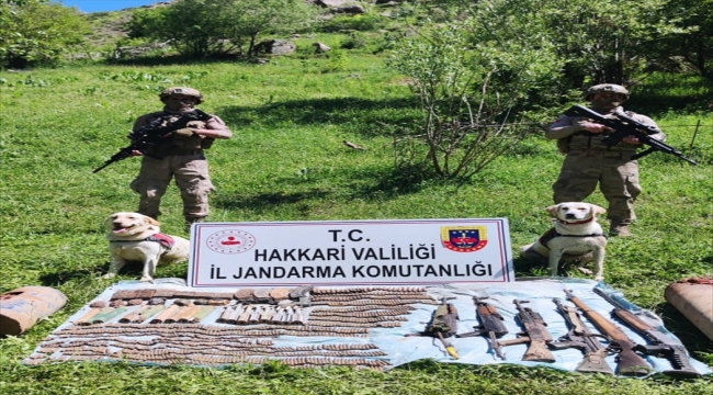 Hakkari'de terör örgütü PKK'ya yönelik operasyonda silah, patlayıcı ve mühimmat ele geçirildi