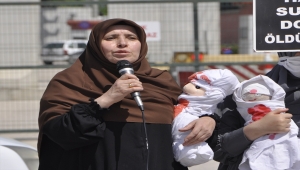İsrail'in Filistin'e yönelik saldırıları, Adana'daki ABD Konsolosluğu önünde protesto edildi 