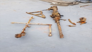 TCG Alemdar'ın Şile'deki dalış eğitimlerinde Alman denizaltısına ait top bulundu