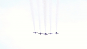 "Türk Yıldızları" Sakarya semalarında selamlama uçuşu yaptı