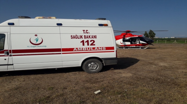 Adana'da ambulans helikopter denizde boğulma tehlikesi geçiren çocuk için havalandı