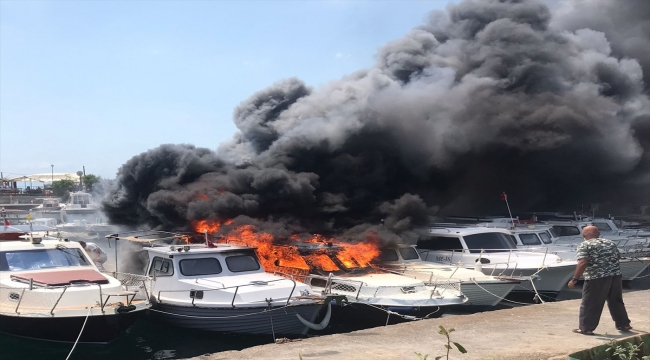 GÜNCELLEME - Kartal'da tekne yangını