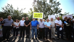 İşgal altındaki Doğu Kudüs'ün Şeyh Cerrah Mahallesi'nde, işgal ve yerleşim birimleri karşıtı gösteri