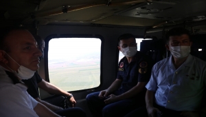 Kahramanmaraş'ta polis ve jandarma ekipleri helikopter destekli trafik denetimi gerçekleştirdi