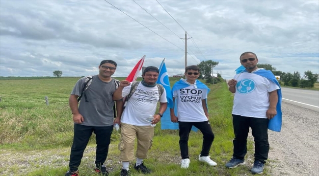 Kanada'da yaşayan Uygur Türkü Bilal Malik, milletinin özgürlüğü için 380 kilometre yürüdü