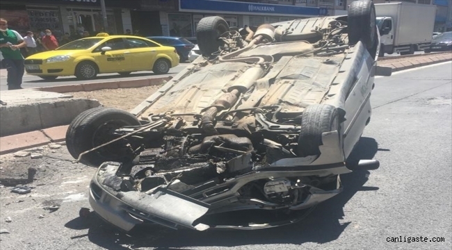 Kayseri'de alt geçitte takla atan otomobilin sürücüsü yaralandı