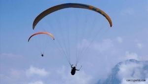 Kayseri Talas paraşüt pistinde gülümseten kaza (Videolu Haber)