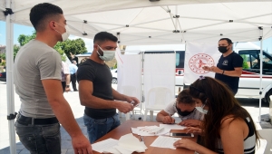 Kovid-19 aşılama oranı en yüksek ikinci kent Amasya'da aşı çadırları kuruldu