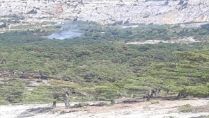 Adana'nın Feke ilçesinde çıkan orman yangınına müdahale ediliyor