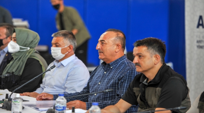 Bakanlar Çavuşoğlu ve Pakdemirli, Manavgat'ta koordinasyon toplantısına katıldı