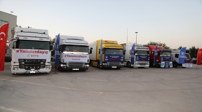 Bursa'dan yangın bölgesine 6 tır yardım malzemesi gönderildi