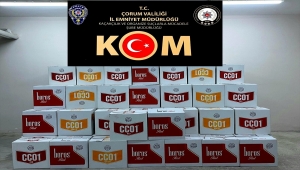 Çorum'daki kaçakçılık operasyonunda 1 milyon 490 bin makaron ele geçirildi