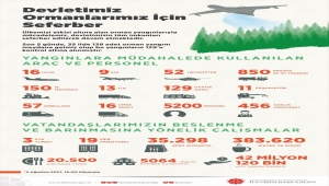 Cumhurbaşkanlığı İletişim Başkanlığı, yangın bölgelerindeki mücadelenin 5 günlük bilançosunu açıkladı