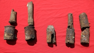 Diyarbakır'da Amida Höyük'teki kazılarda 1. Dünya Savaşı'ndan kalma 782 el bombası bulundu