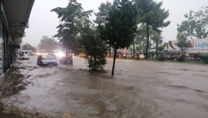 Ordu'nun Fatsa ilçesinde Karadeniz Sahil Yolu'nu su bastı