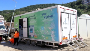 Sel felaketinin yaşandığı Bozkurt'ta mobil hijyen araçları vatandaşlara hizmet veriyor