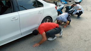 Sinop'ta sahibinin elindeki taşıma çantasından kaçan kediyi yakalama çabaları filmleri aratmadı 