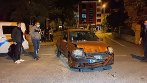 Edirne'de otomobille cipin çarpıştığı kazada 4 kişi yaralandı