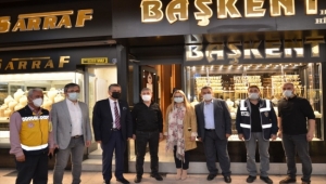 Kayseri'de Kovid-19 denetimleri: Kazancılar Çarşısında denetim devam ediyor