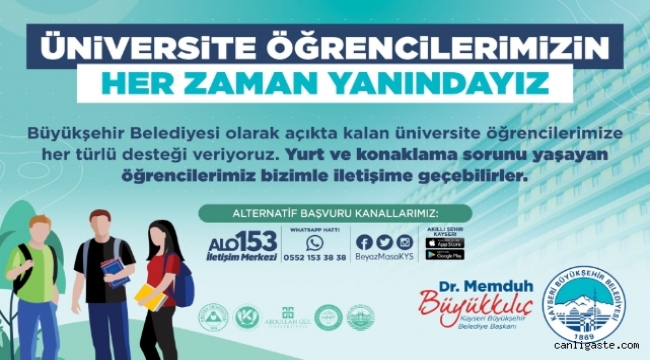 Kayseri'de üniversite öğrencilerinin barınma sorununa Büyükşehir'den destek