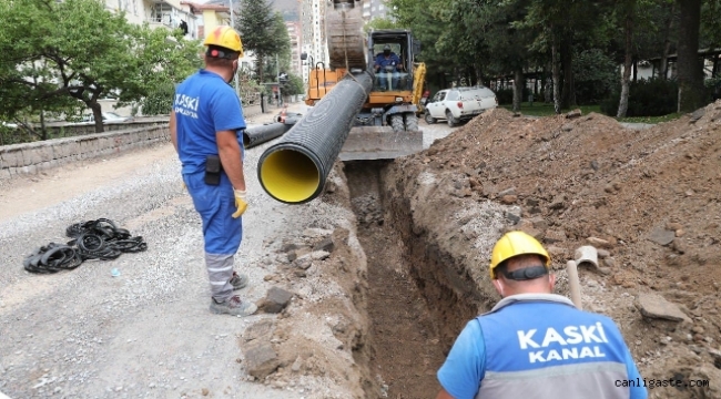 Kayseri'de yağmur suları kanalizasyon hattından ayrılıyor