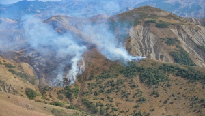 Tunceli'de örtü yangınlarından zarar gören alanlar havadan görüntülendi