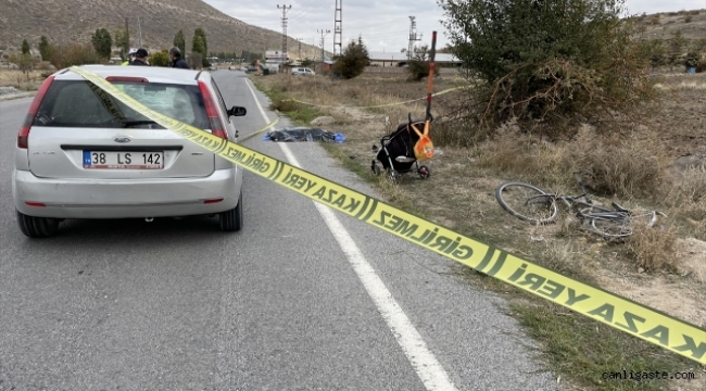 Kayseri'de yürüyüşe çıkan ailesinin yanında otomobil çarpan bisikletli çocuk hayatını kaybetti