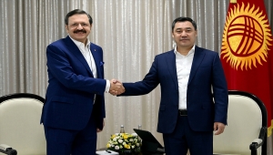 Kırgızistan Cumhurbaşkanı Caparov, TOBB Başkanı Hisarcıklıoğlu'nu kabul etti