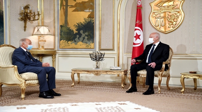 Tunus Cumhurbaşkanı Said, Arap Birliği Genel Sekreteri Ebu Gayt ile görüştü