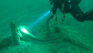Çanakkale Boğazı'ndan 250 kilogram hayalet ağ temizlendi