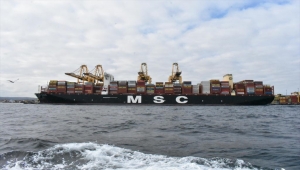 Dev konteyner gemisi "MSC Samar" Tekirdağ'dan ayrıldı