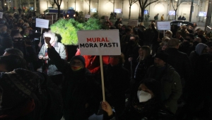 Sırbistan'da savaş suçlusu Mladic'in duvar resminin korunmasına ilişkin protestolar sürüyor