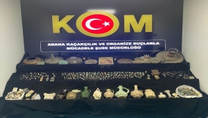 Adana'da tarihi eser olduğu değerlendirilen 690 obje ele geçirildi