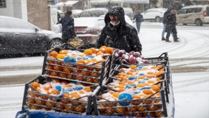 Erzurum yoğun kar yağışıyla yeniden beyaza büründü