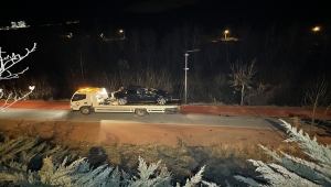 Karabük'te bisiklet yoluna düşen otomobilin sürücüsü yaralandı