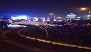 Samsun'da devrilen otomobildeki 5 kişi yaralandı 