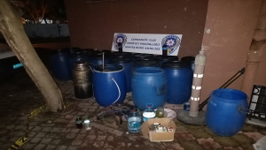 Tekirdağ'da bir evin bahçesinde 960 litre sahte içki ele geçirildi