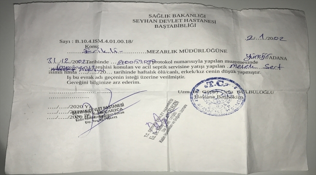 Adana'da öldü sanılan bebek defin öncesi ağlayınca hastaneye kaldırıldı