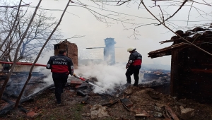 Artvin'de bir köyde çıkan yangında 4 ev kullanılamaz hale geldi